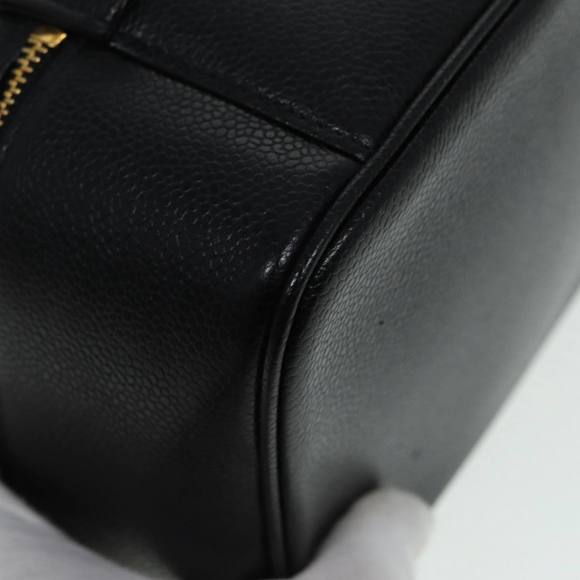 CHANEL COCO Mark Vanity Cosmetic Pouch Caviar Skin Black CC Auth yb640 - Picture 12 of 16